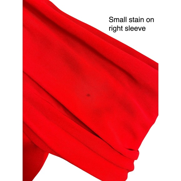 BLACK TIE OLEG CASSINI Vintage Red 100% Silk Jacket Pants Set Women's Size 16 - Picture 6 of 8